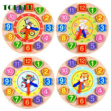 Brinquedo de madeira colorido geometria digital cognitiva correspondência 12 números relógio bebê crianças cedo quebra-cabeças educativos para presentes das crianças 2024 - compre barato