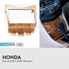 Painel de rádio de carro duplo din, para honda accord 2003-2007 (madeira), kit de encaixe de placa facial, adaptador de console de cobertura 2024 - compre barato