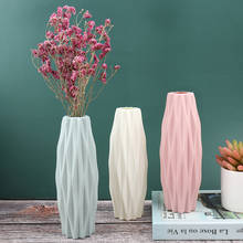 Florero de cerámica de imitación blanca, maceta de decoración, florero de plástico para el hogar 2024 - compra barato