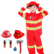 Halloween Costumes for Kids Firefighter Uniform Cosplay Festival Firemen Fire Fancy Carnival Party Roleplay Performance Clothing 2024 - buy cheap