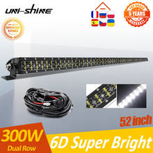 UNI-SHINE 52 Inch 300W 6D Off Road Led Light Bar Combo Beam LED Driving Work Lights 4x4 Truck SUV ATV Tractor Boat Lada 12V 24V 2024 - buy cheap