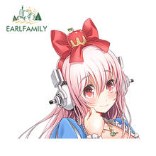 EARLFAMILY 13cm x 12.9cm for Super Sonico Anime Car Stickers Refrigerator Windshield Laptop Decal Personality Cartoon Graphics 2024 - buy cheap