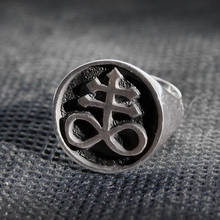 Satan Satanic Cross Signet Ring Goth 316L Stainless Steel Men's and Women's Fashion Punk Jewelry 2024 - buy cheap