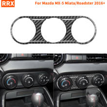 For Mazda MX-5 Miata Roadster Carbon Fiber Air Conditioning Buttons Frame Trim Sticker 2016+ MX5 ND AC Interior Car Accessories 2024 - buy cheap