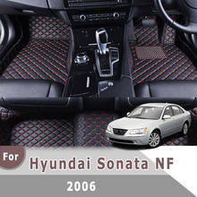 Tapetes de couro artificial personalizados para hyundai sonata nf 2006, carpete automotivo de couro artificial personalizado, acessórios para interior do carro 2024 - compre barato