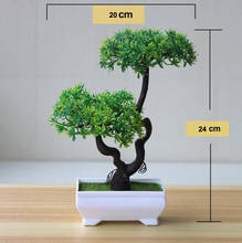 Artificial Green Plants Bonsai Simulation Plastic Small Tree Pot Plant Potted Ornaments for Home Table Garden Decor 2024 - купить недорого