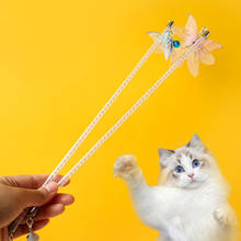 Игрушка для кошек, дневной колокольчик, красочная бабочка, кошачья палочка, игрушка для упражнений для кошек, веселая игрушка для кошек 2024 - купить недорого