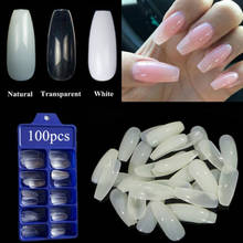 100 Pcs Fake Nails Transparent Natural White Fake Nail Tips Flat Full Cover Manicure False Nail Tips For Ballerina 2024 - buy cheap