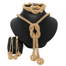 gold color jewelry sets for women luxury necklace earrings bracelet ring bridal African wedding ornament wife gifts Rings 2024 - buy cheap