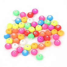 100Pcs With Hole Acrylic Mix Colors Faceted Rubber Round Loose Oblate Beads for Jewelry Making For Needlework Beads 8 10MM 2024 - buy cheap