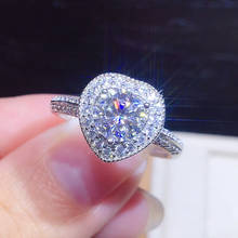 Женское кольцо из 18-каратного белого золота, с кристаллом в виде сердца 2024 - купить недорого