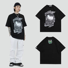Camiseta con estampado de Hip-Hop para hombre, ropa de calle informal Harajuku, Tops de algodón de manga corta de verano, 2021 2024 - compra barato