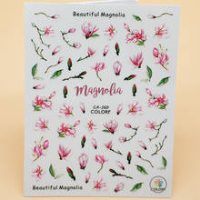 3D Nail Sticker Girl Manicure Decals Decoration Stickers for Nails Beautiful Magnolia Design Nail Art Sticker Accessories 2024 - buy cheap