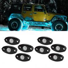 4 / 8 PODS RGB LED rock light 12V DC Universal RGB LED  Waterproof Offroad Rock Light Kit for IOS/Android 2024 - buy cheap