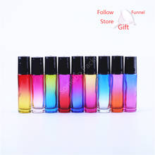 500pcs/lot 10ML Gradient Color Thick Glass Roll On Essential Oil Empty Parfum Bottles with Roller Ball Travel Use 2024 - buy cheap