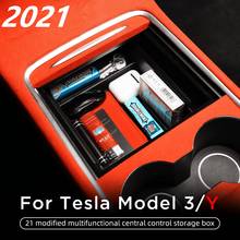 New Auto Car Interior Accessories For Tesla Model 3 Model Y Car Armrest Box Center Console Organizer Glove Box Organizers 2021 2024 - buy cheap