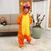 Pijamas de animales para niños y niñas, ropa de dormir de manga larga con diseño de tigre saltador, para invierno 2024 - compra barato