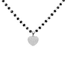 Fashion Black Beads Chain Cute CZ Zircon Heart Pendant Necklaces for Women Romantic Jewelry with Small Charm Anniversary Gifts 2024 - buy cheap