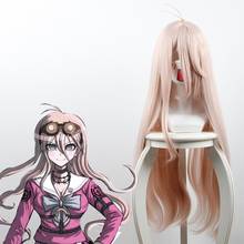 Danganronpa V3: Killing Harmony-peluca Iruma Miu de 80cm, peluca larga y recta para Cosplay, para fiesta de disfraces de Anime, juego de Halloween 2024 - compra barato