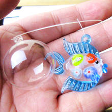 Estatueta de aquário, flutuante, bolha de vidro soprado, miniatura para tanque de peixes, decoração de paisagem, peixe aquático 2024 - compre barato