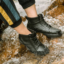 Мужские уличные непромокаемые сапоги с высоким голенищем, Нескользящие, износостойкие, дышащие, водонепроницаемые, водонепроницаемая обувь для рыбалки, скалолазания 2024 - купить недорого