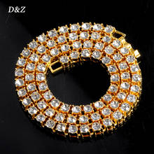 D & Z-collar de cadena de tenis con diamantes de imitación para hombre, joyería de estilo Hip Hop, Color dorado y plateado, 1 fila, 5MM 2024 - compra barato