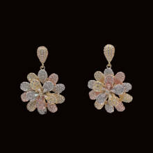 Lanyika Fashion Jewelry Elegant Artistic Flower Earrings Full Zircon Micro Plated for Girls Wedding Luxury Birthday Best Gift 2024 - buy cheap