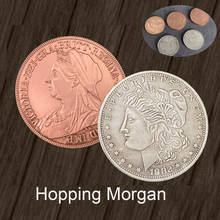 Hopping Morgan Magic Tricks Close Up Magia Coins Appearing Vanishing Magie Mentalism Illusion Gimmick Props Accessories Magica 2024 - buy cheap