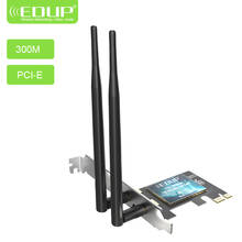 EDUP Беспроводной сетевой адаптер 300 Мбит/с 2,4 ГГц PCI-E Wi-Fi кард-сетевая карта 802.11n для стационарного персонального компьютера 2024 - купить недорого