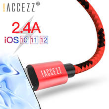 ¡! ACCEZZ-Cable de datos de carga rápida para iPhone, Cable de nailon de sincronización de carga rápida para Apple iPhone XR XS MAX 8 7 6S 5S Plus Ipad Mini IOS 10 11 12 2024 - compra barato