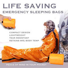 Водонепроницаемый аварийный спальный мешок из майлара, теплый водонепроницаемый мешок для первой помощи, для отдыха на открытом воздухе, кемпинга, снаряжение для выживания 2024 - купить недорого