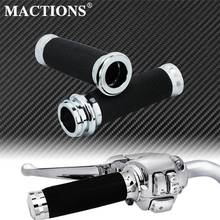 25mm Motorcycle 1'' Electronic Hand Grips Handle Bar Chrome For Harley Dyna Softail Fat Boy Touring Road King Street Glide CVO 2024 - buy cheap