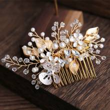 Butterfly Crystal Bridesmaid Headdress Pearl Bridal Hair Comb Clip Hairpin Flower Bride Head Piece For Women Wedding Accessories 2024 - buy cheap