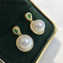 YIKALAISI 925 Sterling Silver Earrings Jewelry For Women 8-9mm Round Natural Freshwater Pearl Earrings Wholesales 2024 - buy cheap