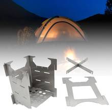 Portable Foldable Stainless Steel Mini Furnace Outdoor Camping Picnic Stove Durable Camping Equipment Lightweight Folding Stove 2024 - buy cheap