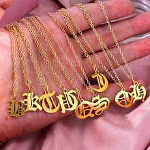 Caraquet Old English Letter Initial Necklace For Women Stainless Steel Gold A-Z Alphabet Pendant Necklace Jewelry Christmas Gift 2024 - buy cheap