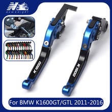 Alavanca de freio e embreagem dobrável ajustável, acessório, logotipo, cnc, liga de alumínio, para bmw k1600gt, k1600gtl 2011-2019 2024 - compre barato