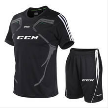 Men's T-shirt + Shorts Set Summer Breathable Casual T shirt Running CCM Set Fashion Harajuku Printed Male Sport Suit 2021 New 2024 - buy cheap