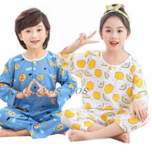 Roupas de verão para meninas e meninos, conjunto de pijama de algodão para crianças 2024 - compre barato