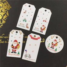 50 pçs diy kraft tags feliz natal etiquetas presente de embrulho papel pendurar tags papai noel cartões de papel natal festa de embrulho suprimentos 2024 - compre barato