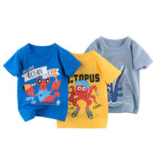 Детская футболка с коротким рукавом для мальчиков, Детские хлопковые топы с мультяшным рисунком для маленьких девочек, детская одежда, летняя футболка, новинка 2021 2024 - купить недорого