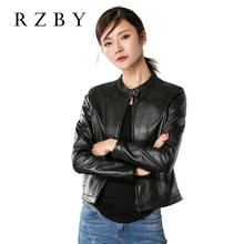 100% Sheepskin Genuine Leather Jacket Female 가죽자켓  Short real leather top Winter 2020  Women basic Outwear RZBY247 2024 - buy cheap