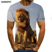 2020 Color Printing Men'S T-Shirt Fashion Lion Pattern O-Neck Pullover Men'S T-Shirt 2024 - buy cheap