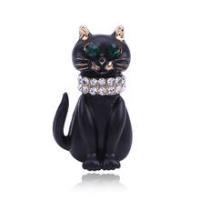 Fashion Jewelery Brooch Enamel Tone Rhinestone Cute Animal Cat  Brooch Pin 2024 - buy cheap