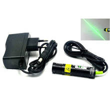 Зеленый лазерный диодный модуль-локатор 18x75 мм 50 мВт 532 нм линейный блок с адаптером 5 В и объективом K9 2024 - купить недорого