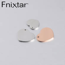 Fnixtar-Colgante de acero inoxidable con espejo pulido, colgante en forma de corazón, 20x25mm, 15x19mm, 20 unids/lote 2024 - compra barato