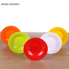 1pcs Solid color Round Plate Tray imitation porcelain Snack dish Sushi Fruit Steak Fish Plate Eco-friendly Kitchen Tableware 2024 - buy cheap