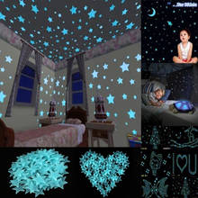 Луна и звезда 3D хранилище Энергии Флуоресцентный светится в темноте светящиеся наклейки на стену для детской комнаты гостиной наклейка 2024 - купить недорого