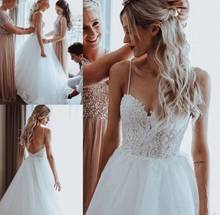 ANGELSBRIDEP Sweetheart Wedding Dress Vestido De Noiva Sexy Backless Applique Spaghetti Straps Bride Dress Plus Size 2024 - buy cheap