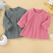 Suéter infantil de manga longa, pulôver de tricô para meninas, de outono e inverno 2024 - compre barato